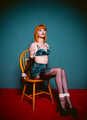 Amber in Vintage Lingerie Chairtied