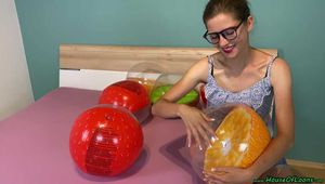 popping water balls with fingernails