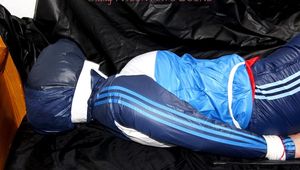 Jill tied and gagged in shiny nylon 