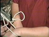 TUBE, BALL, CLEAVE, WRISTS GAGGED & HOG-TIED CARRIE & DEB (D18-2)