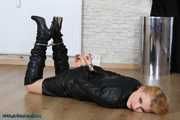 Irish 8 hogtied in leather