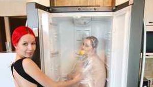 Morrigan and Valeria Ross - Refrigirator fun