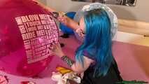 nail2pop big balloons on bed
