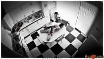 Hogtied on the kitchen table, part 1