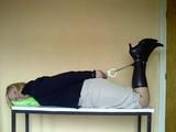 Hogtied on the table
