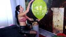 sexy balloon overinflation with the helium bottle