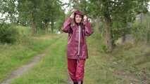 Miss Petra takes a walk in an AGU rain suit and rubber boots (looped version)