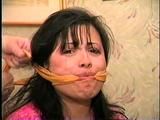 29 Yr OLD FEISTY BBW SHARON GETS MOUTH STUFFED, CLEAVE GAGGED, HOG-TIED, BAREFOOT & TOE-TIED (D63-4)