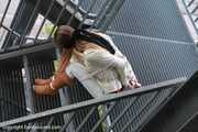 Stella roped on stairs PICS