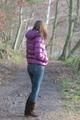 Alina during her walk on the sea wearing sexy shiny nylon down jacket and a shiny nylon shorts under her jeans (Pics)