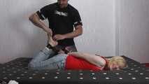 Sarah hogtied and tickled