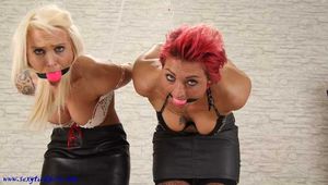 Strappado tie with 2 girls 