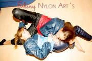 Stella and Leonie having fun with eachother wearing sexy shiny nylon rainwear (Pics)