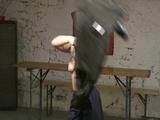 Jill Diamond playing with herself wearing a sexy shiny nylon rain pant and a down jacket (Video)