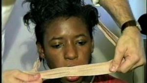 ACE BANDAGE GAGGED, CHAIR TIED CAPTIVE (D9-18)