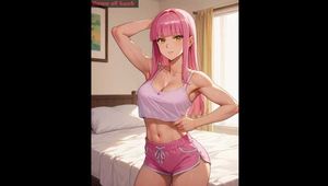 Cute anime teen Evi Pink horny bedtime