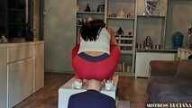 Spitting and Facesitting with hot Leggings