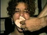 SWEET LATINA MARIE IS BALL-GAGGED, OTM-GAGGED, WRISTS-GAGGED, CLEAVE-GAGGED, MOUTH STUFFED & HANDGAGGED (D48-4)