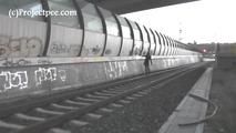 078054 Rachel Evans Pees On The Railtrack