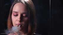Dasha is smoking in the studio