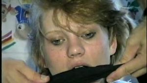 22 YR OLD LISA IS TIED WITH  RAWHIDE, CLEAVE GAGGED, HANDGAGED & TAPE GAGGED (D33-8)