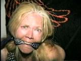 38 Yr OLD LESBIAN CASHIER TAPES UP, STUFFS HER MOUTH WITH SMELLY NYLON STOCKINGS, CLEAVE GAGS & HANDCUFFS HERSELF (D46-3)