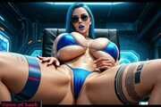 GoL Gooning and heavy twerking busty blue hair babe 