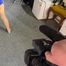 Aiyana spanked and vibed in several shiny nylon Shorts