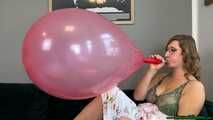 Blow2Pops custom red Longneck balloon in bra