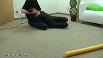 Hot girl hogtied in Lycra