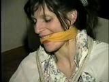 39 Yr OLD SECRETARY BALL-TIED, TOE-TIED, CLEAVE GAGGED UP-SKIRT PANTYHOSE HOSTAGE (D25-12)