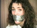 19 Yr OLD STUDENT TAPES, HANDCUFFS & GAGS HERSELF (D18-16)