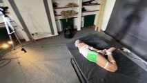Rachel's Escapechallenge in shiny nylon Shorts. She really tried but I needed to help her three times.