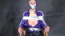 Alice bound, gagged and vibed in shiny nylon Rainwear