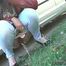A shy Jeansgirl in nature