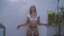 Finger fucked outdoors in a hot outfit