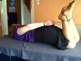 Hogcuffed and tickling feet