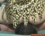 Svetlana's leo-skirt facesitting