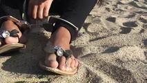 Sitting unable to move in the sand