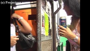 016165 Eve Takes A Comfortable Seat To Pee In The Bus Shelter