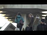 Alina walking on the street wearing a supersexy  down jacket and a jeans (Video)