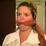 BBW MICHELLE IS F0RCED TO CHANGE CLOTHS WHILE CLEAVE GAGGED, HOG-TIED, BAREFOOT, TOES TIED ON BED (D53-7)