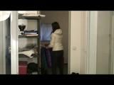 Alina being at home trying on different kind of nylon clothes (Video)