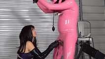  What a mean release from Chastity - Pink Gimp 4