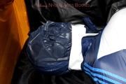 Jill tied and gagged in shiny nylon 