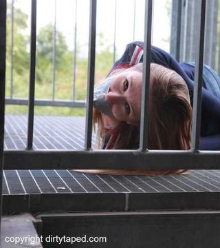 Stella hogtied on stair PICS