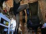 Latex boot leather femdom