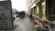 Kristina walking outside
