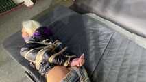 Alice bound, gagged and vibed in a shiny nylon Windbreaker. She enjoyed it :)