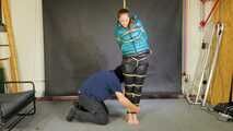 Rachel Adams bound and gagged by an Intruder